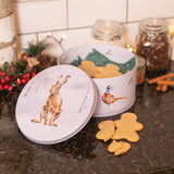 Wrendale Designs by Hannah Dale 22cm Round Christmas Tin - Winter Woodland