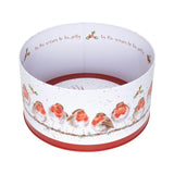 Wrendale Designs by Hannah Dale 22cm Round Christmas Tin - Rockin' Robins