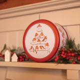 Wrendale Designs by Hannah Dale 22cm Round Christmas Tin - Rockin' Robins