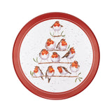 Wrendale Designs by Hannah Dale 22cm Round Christmas Tin - Rockin' Robins
