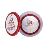 Wrendale Designs by Hannah Dale 22cm Round Christmas Tin - Rockin' Robins