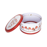Wrendale Designs by Hannah Dale 22cm Round Christmas Tin - Rockin' Robins