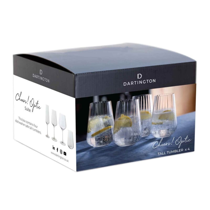 Dartington Cheers Optic Tall Tumbler - Set Of 4