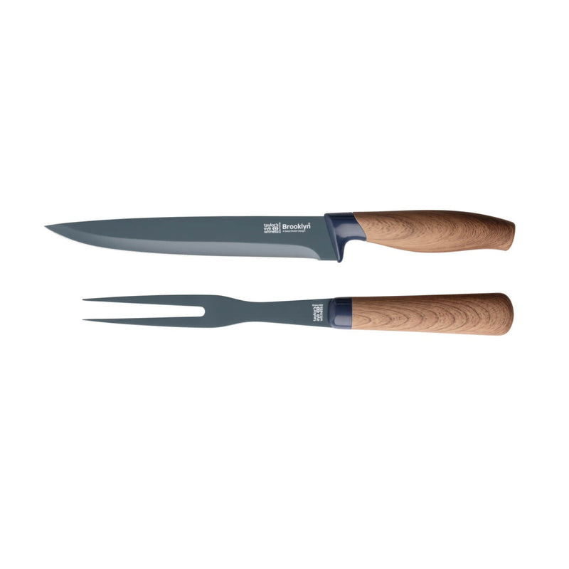 Taylor's Eye Witness Brooklyn 2-Piece Carving Set - Walnut Effect