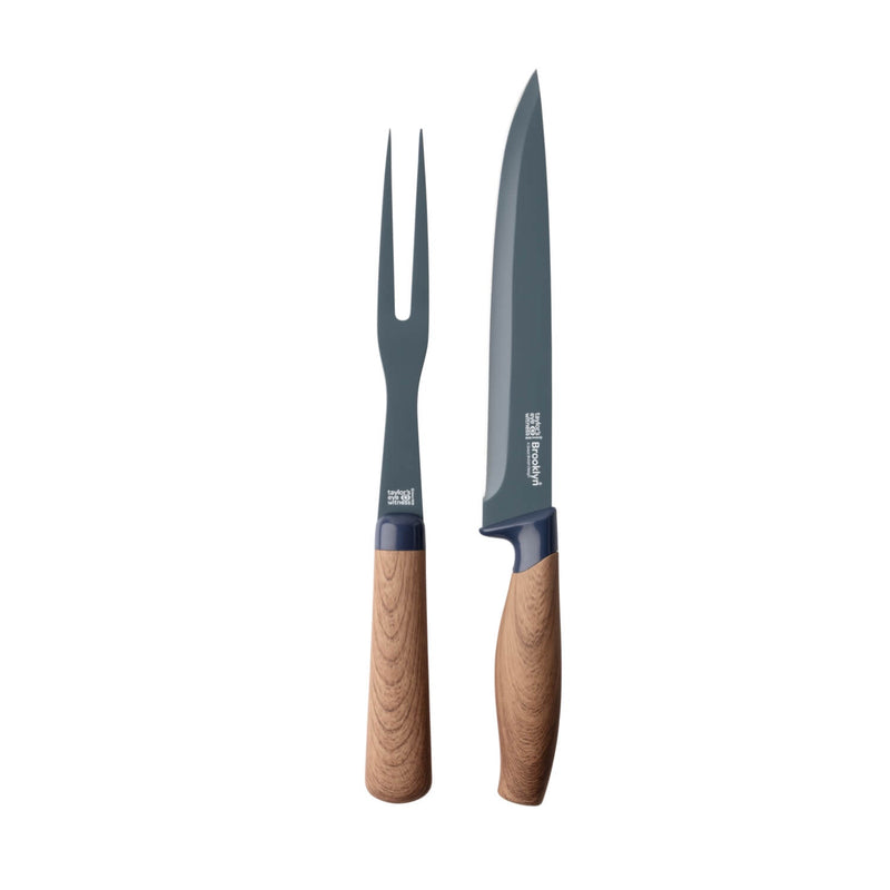 Taylor's Eye Witness Brooklyn 2-Piece Carving Set - Walnut Effect