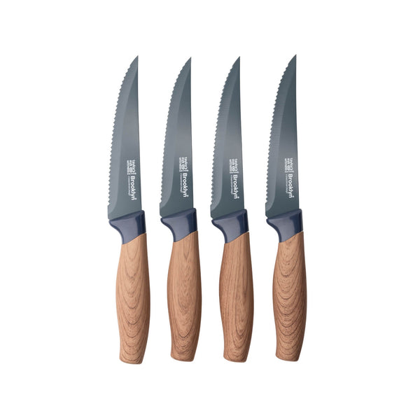 Taylor's Eye Witness Brooklyn 4-Piece Steak Knife Set - Walnut Effect