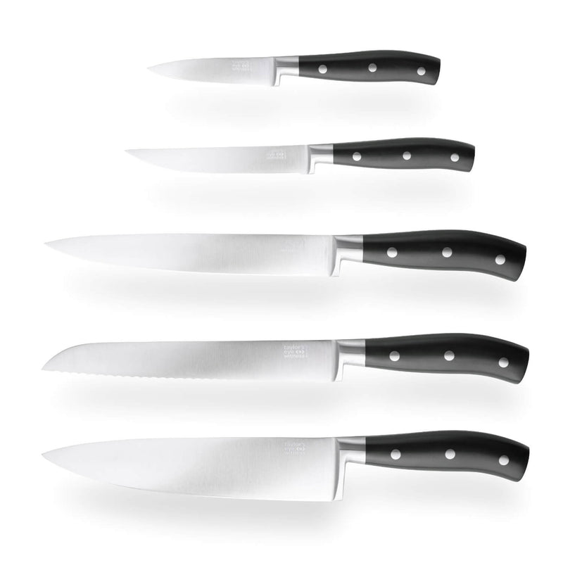 Taylor's Eye Witness Henley 5-Piece Knife Set with Bamboo Block & Sharpener