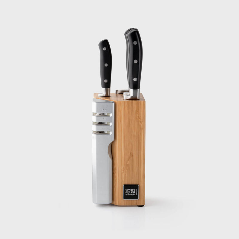 Taylor's Eye Witness Henley 5-Piece Knife Set with Bamboo Block & Sharpener