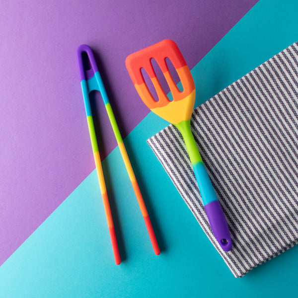 Taylor's Eye Witness Rainbow Mini Silicone Turner & Tong Set