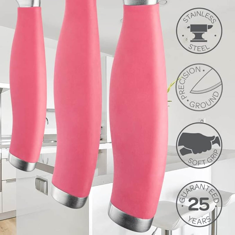 Taylor's Eye Witness Syracuse 3-Piece Kitchen Knife Set - Raspberry