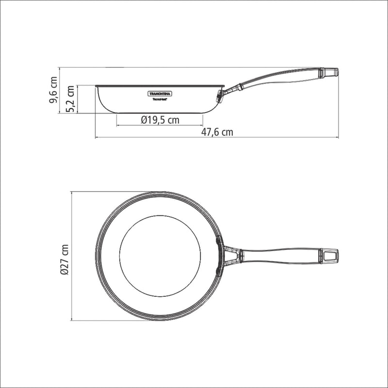 Tramontina Grano 3-Ply Stainless Steel 26cm Frying Pan