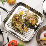 Tramontina Grano 3-Ply Stainless Steel 28cm Ribbed Griddle Pan