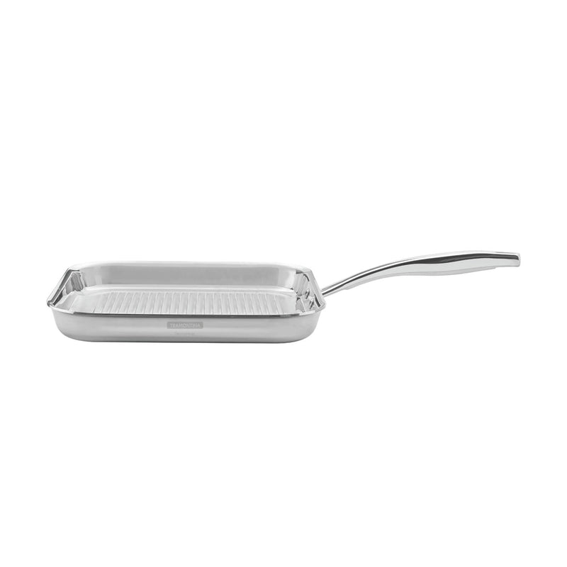 Tramontina Grano 3-Ply Stainless Steel 28cm Ribbed Griddle Pan