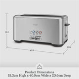 Sage Appliances BTA730 'A Bit More'™ Long Slot 4-Slice Toaster - Brushed Steel