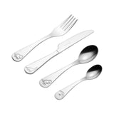 Viners Roarsome Stainless Steel Childrens 4-Piece Cutlery Set