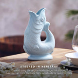 Wade Fish Earthenware 0.6 Litre Gluggle Jug - Eau De Nil