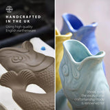 Wade Fish Earthenware 0.6 Litre Gluggle Jug - Eau De Nil