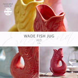Wade Fish Earthenware 0.6 Litre Gluggle Jug - Red