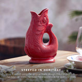 Wade Fish Earthenware 0.6 Litre Gluggle Jug - Red