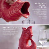 Wade Fish Earthenware 0.6 Litre Gluggle Jug - Red