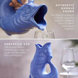 Wade Fish Earthenware 0.6 Litre Gluggle Jug - Sea Blue