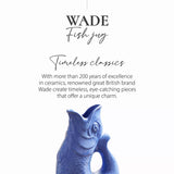Wade Fish Earthenware 0.6 Litre Gluggle Jug - Sea Blue