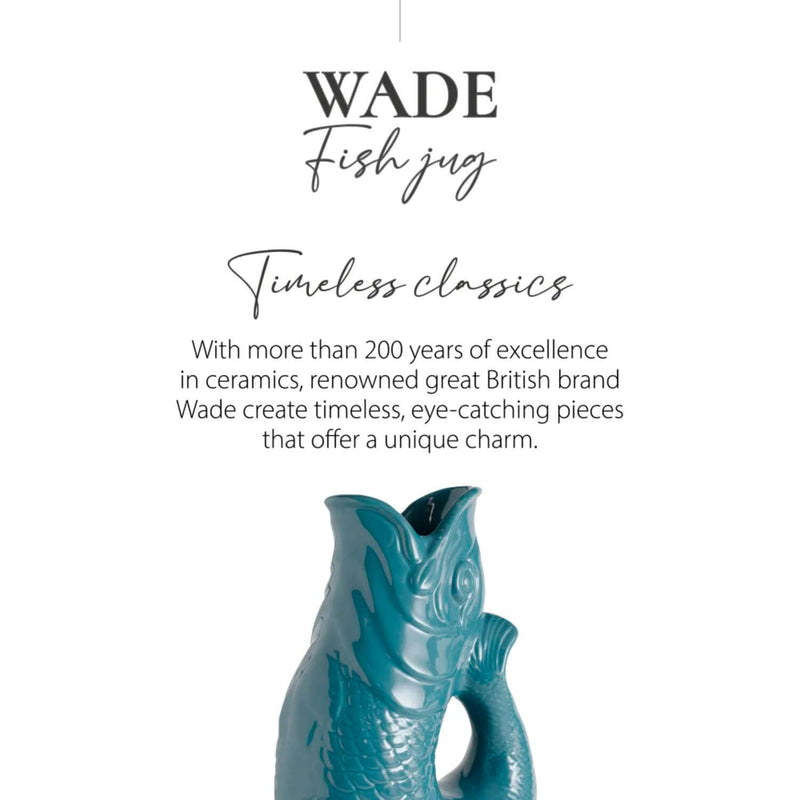 Wade Fish Earthenware 0.6 Litre Gluggle Jug - Agave