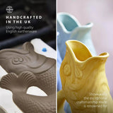 Wade Fish Earthenware 0.6 Litre Gluggle Jug - Yellow