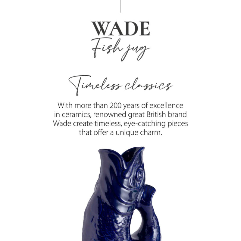 Wade Fish Earthenware 0.6 Litre Gluggle Jug - Cobalt