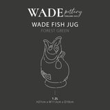 Wade Fish Earthenware 1.2 Litre Gluggle Jug - Forest Green