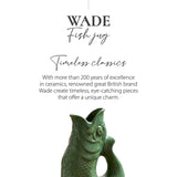 Wade Fish Earthenware 1.2 Litre Gluggle Jug - Forest Green