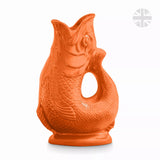 Wade Fish Earthenware 1.2 Litre Gluggle Jug - Orange