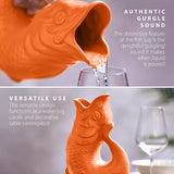 Wade Fish Earthenware 1.2 Litre Gluggle Jug - Orange
