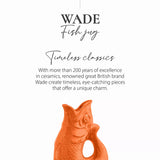Wade Fish Earthenware 1.2 Litre Gluggle Jug - Orange
