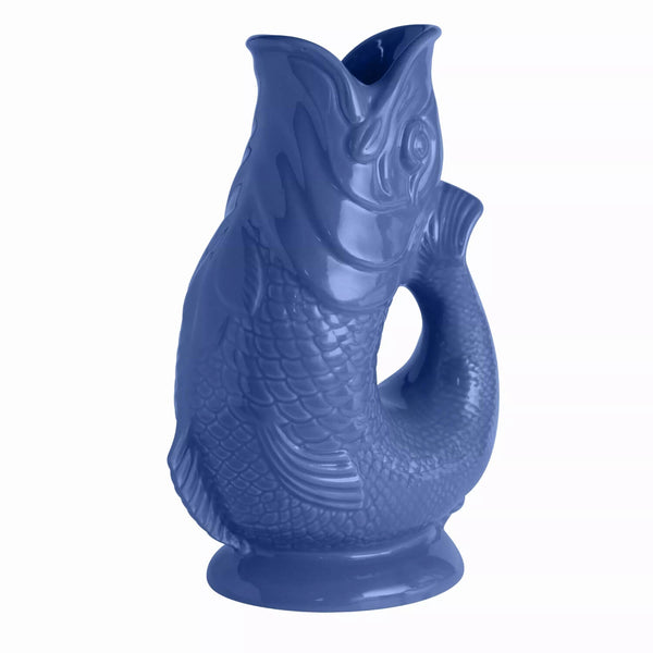 Wade Fish Earthenware 1.2 Litre Gluggle Jug - Sea Blue