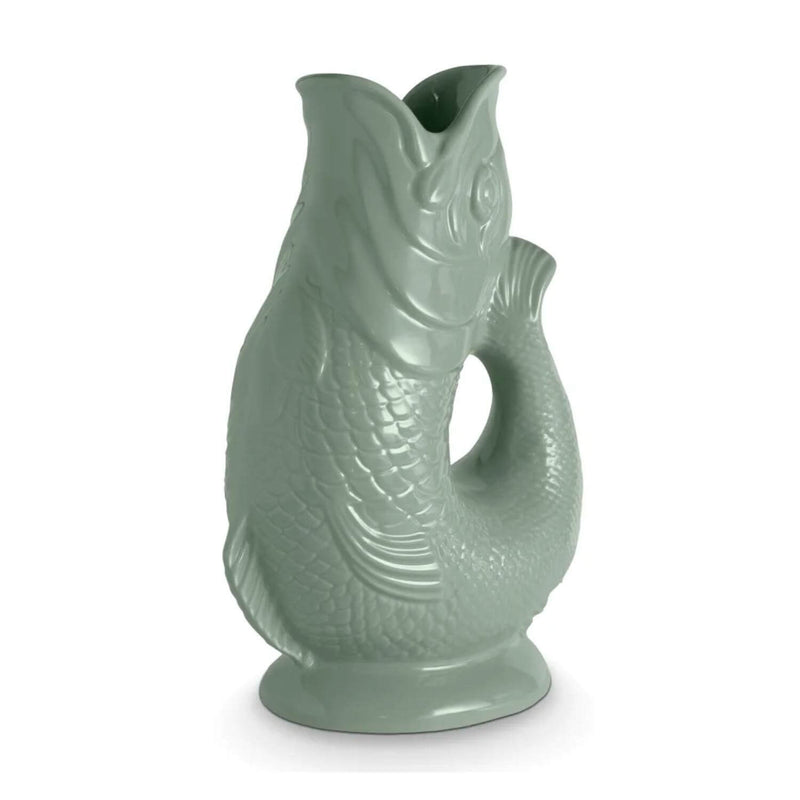 Wade Fish Earthenware 1.2 Litre Gluggle Jug - Sage