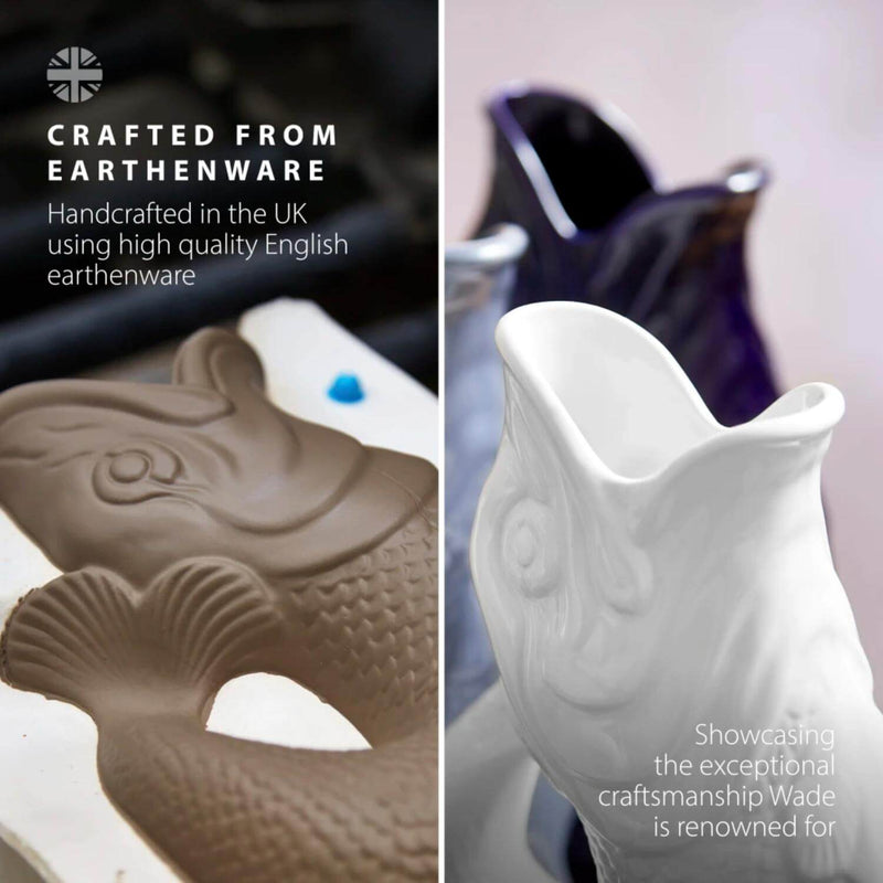 Wade Fish Earthenware 0.6 Litre Gluggle Jug - White