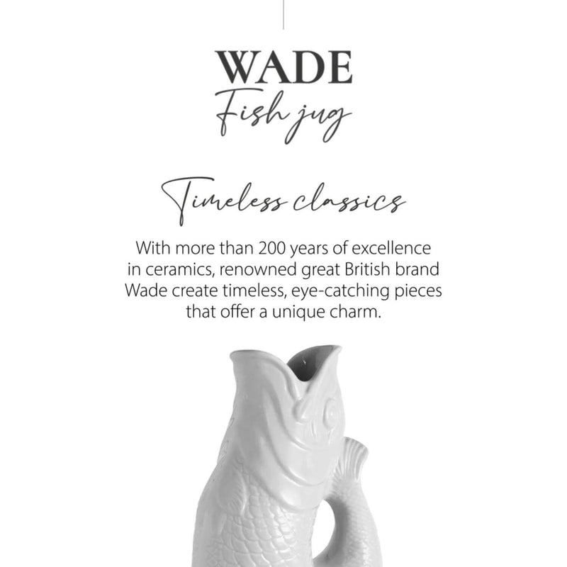Wade Fish Earthenware 0.6 Litre Gluggle Jug - White