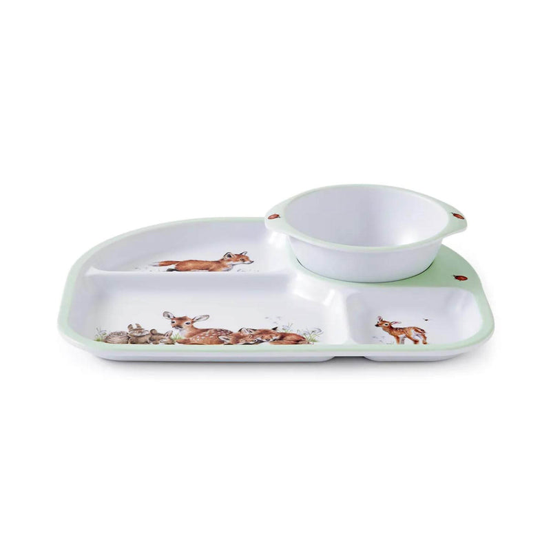 Wrendale Designs Little Wren Melamine Divided Plate & Bowl Set