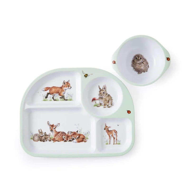 Wrendale Designs Little Wren Melamine Divided Plate & Bowl Set