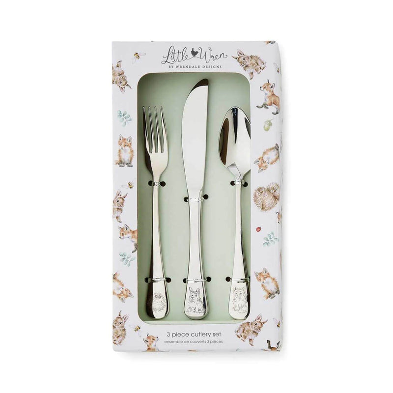 Wrendale Designs Little Wren Stainless Steel 3-Piece Cutlery Set