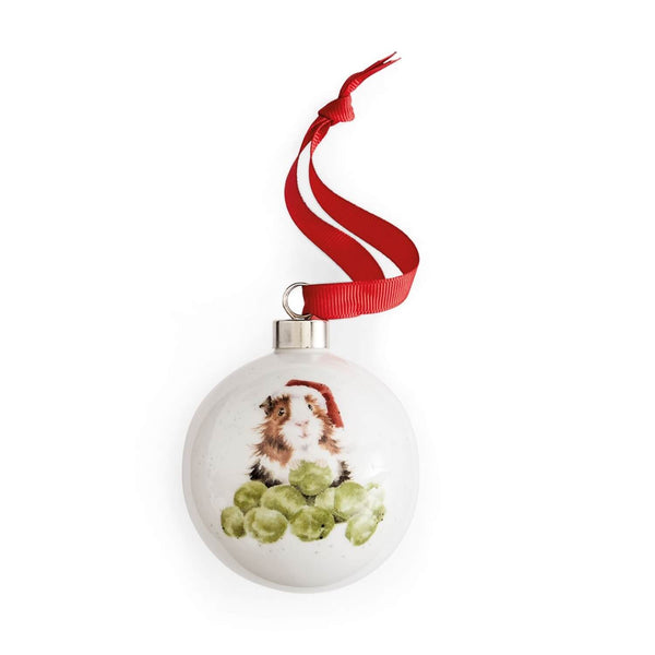 Wrendale Designs by Hannah Dale Guinea Pig Christmas Bauble - Sprouts