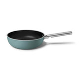Smeg Cookware 30cm Non-Stick Ceramic Coated Wok - Matte Emerald Green