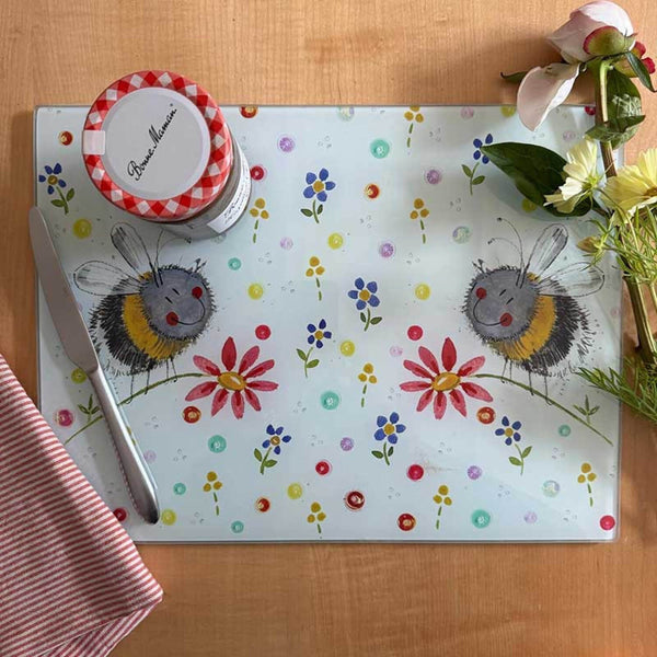 Alex Clark Glass Worktop Saver - Bees