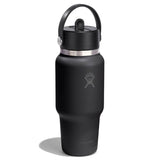Hydro Flask 710ml Wide Mouth Travel Bottle With Flex Straw Cap- Tonal Black
