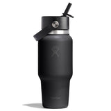 Hydro Flask 710ml Wide Mouth Travel Bottle With Flex Straw Cap- Tonal Black