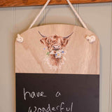 Wrendale Designs by Hannah Dale Chalkboard - Daisy Coo - Highland Cow