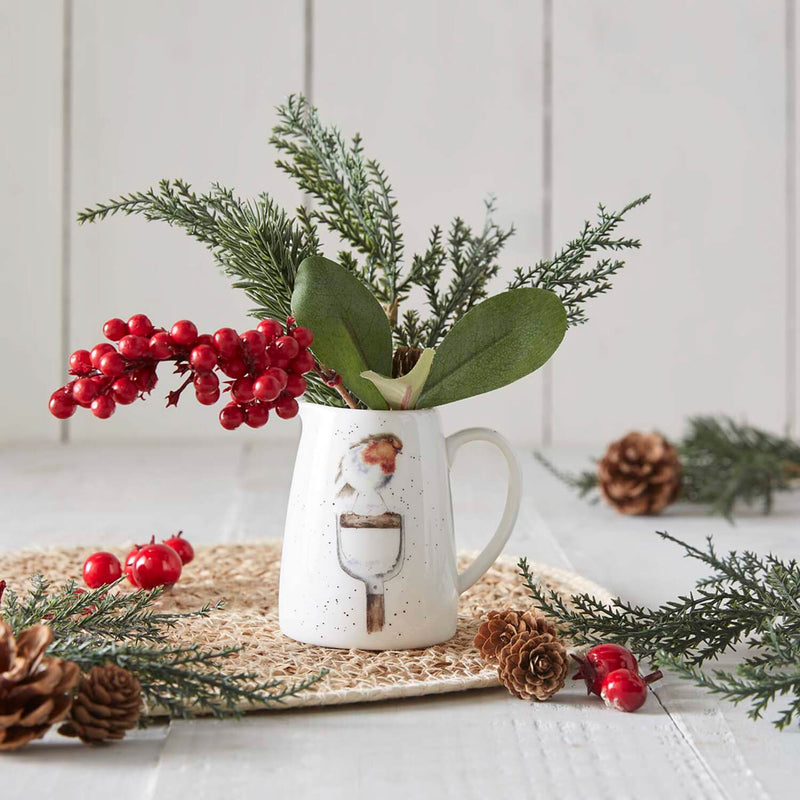Wrendale Designs by Hannah Dale Christmas Posy Jug - A Little Red Robin