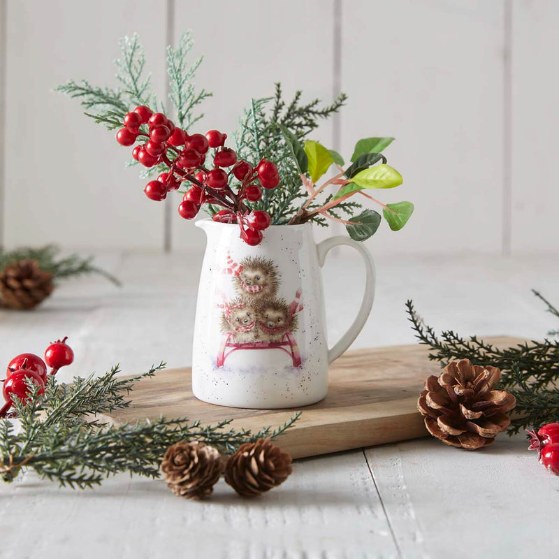 Wrendale Designs by Hannah Dale Christmas Posy Jug - Sledgehogs
