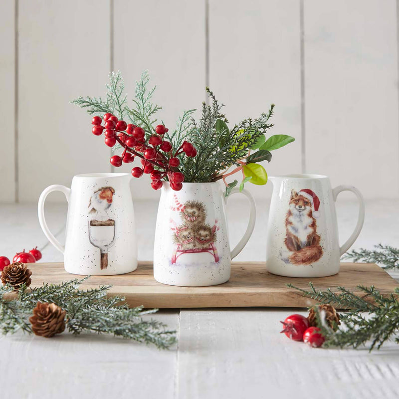Wrendale Designs by Hannah Dale Christmas Posy Jug - Sledgehogs